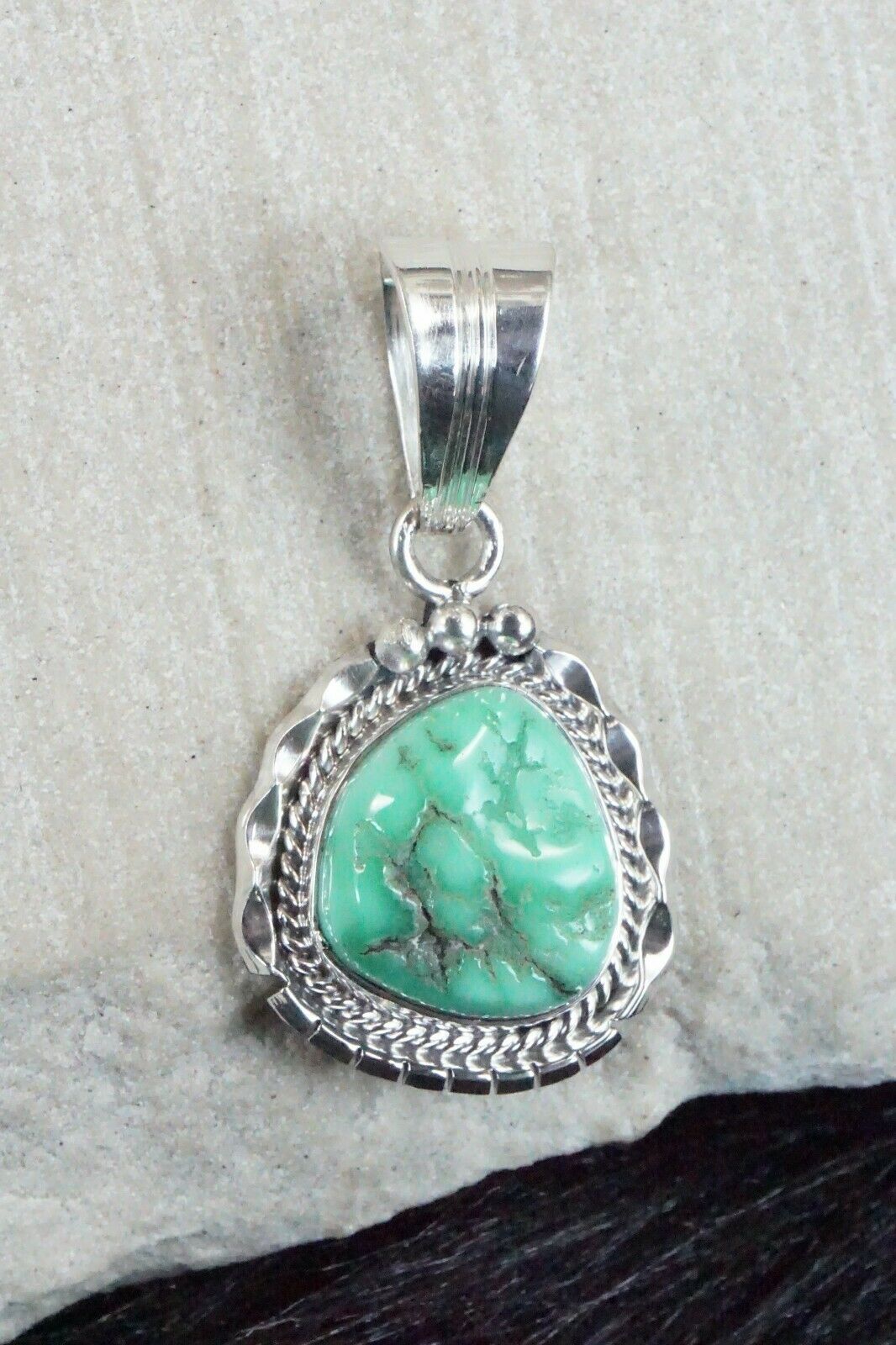 Turquoise & Sterling Silver Pendant - Native American