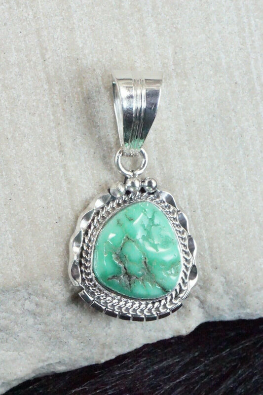 Turquoise & Sterling Silver Pendant - Native American