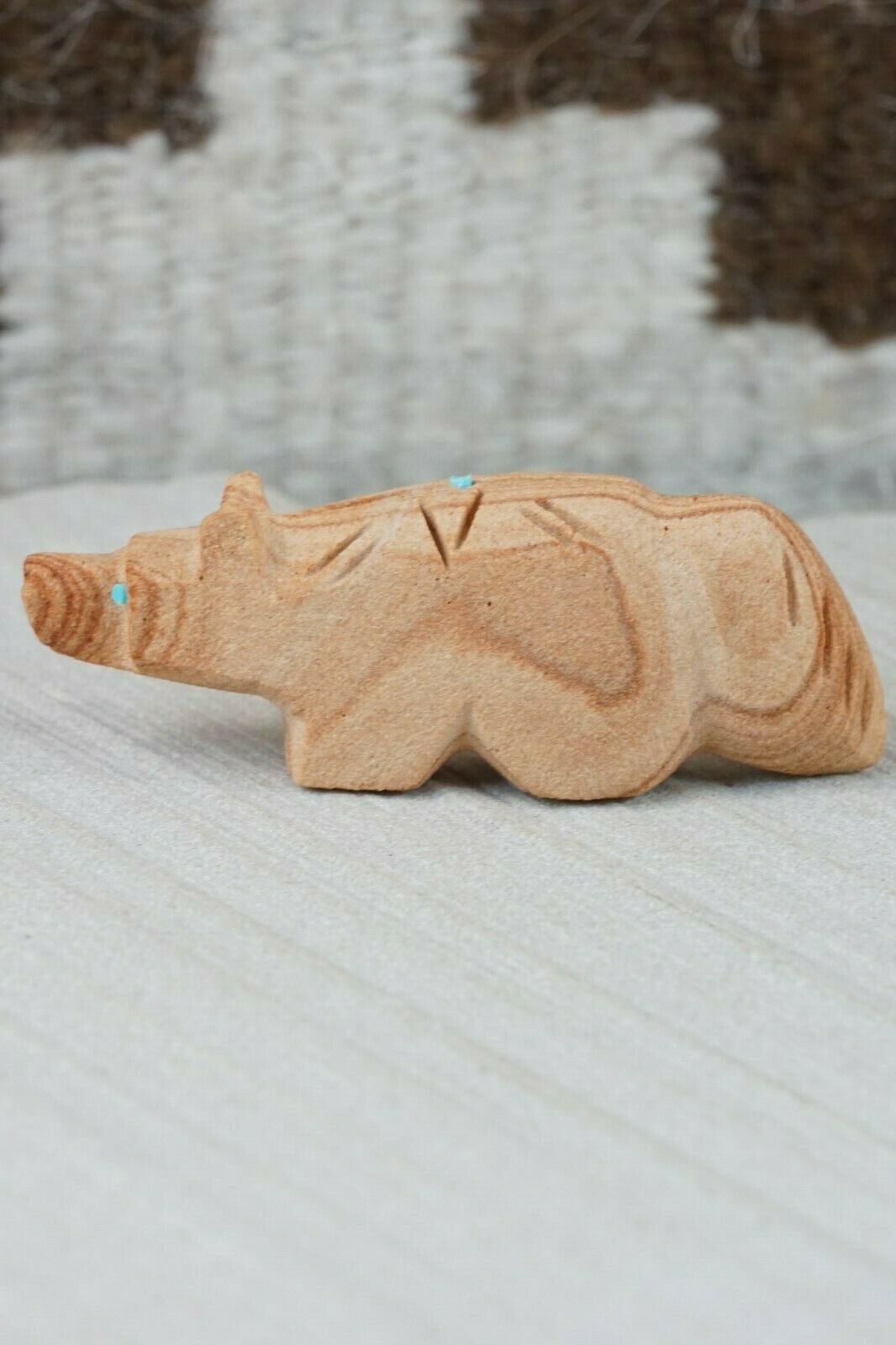 Wolf Zuni Fetish Carving - Brandon Phillips - High Lonesome Trading