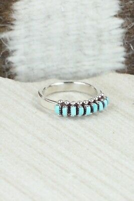 Turquoise & Sterling Silver Ring - Irma Unkestine - Size 7