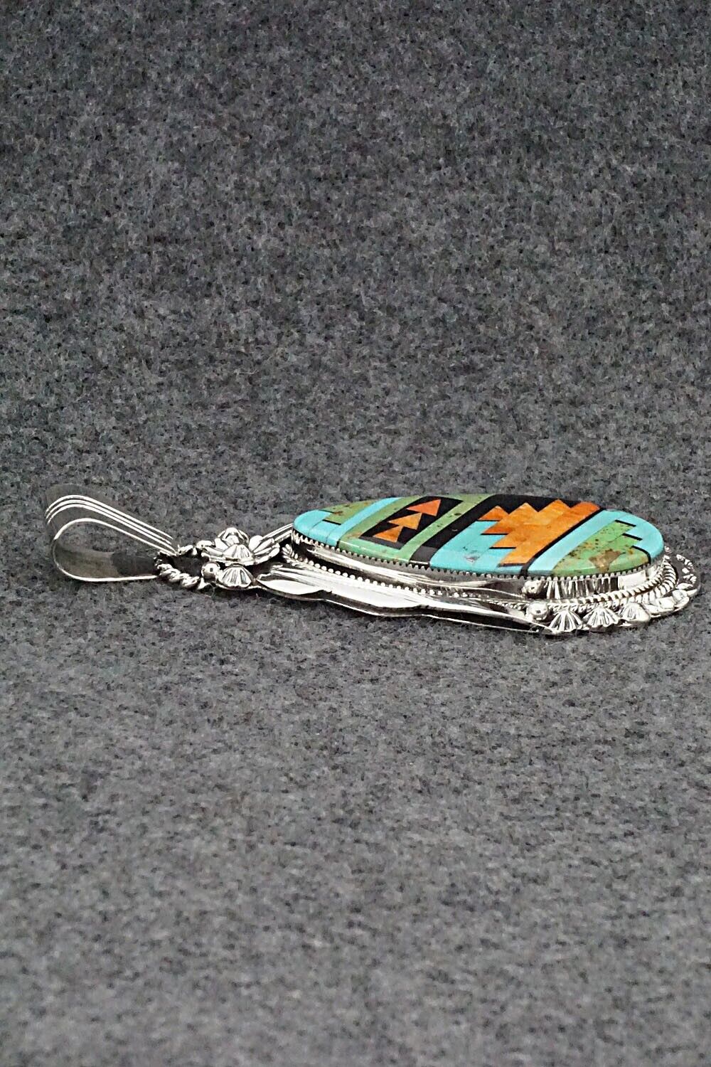 Multi Stone & Sterling Silver Pendant - Clayton Tom
