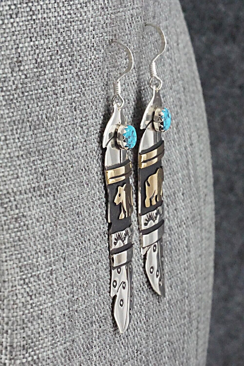 Turquoise & Sterling Silver Earrings - Rosita Singer
