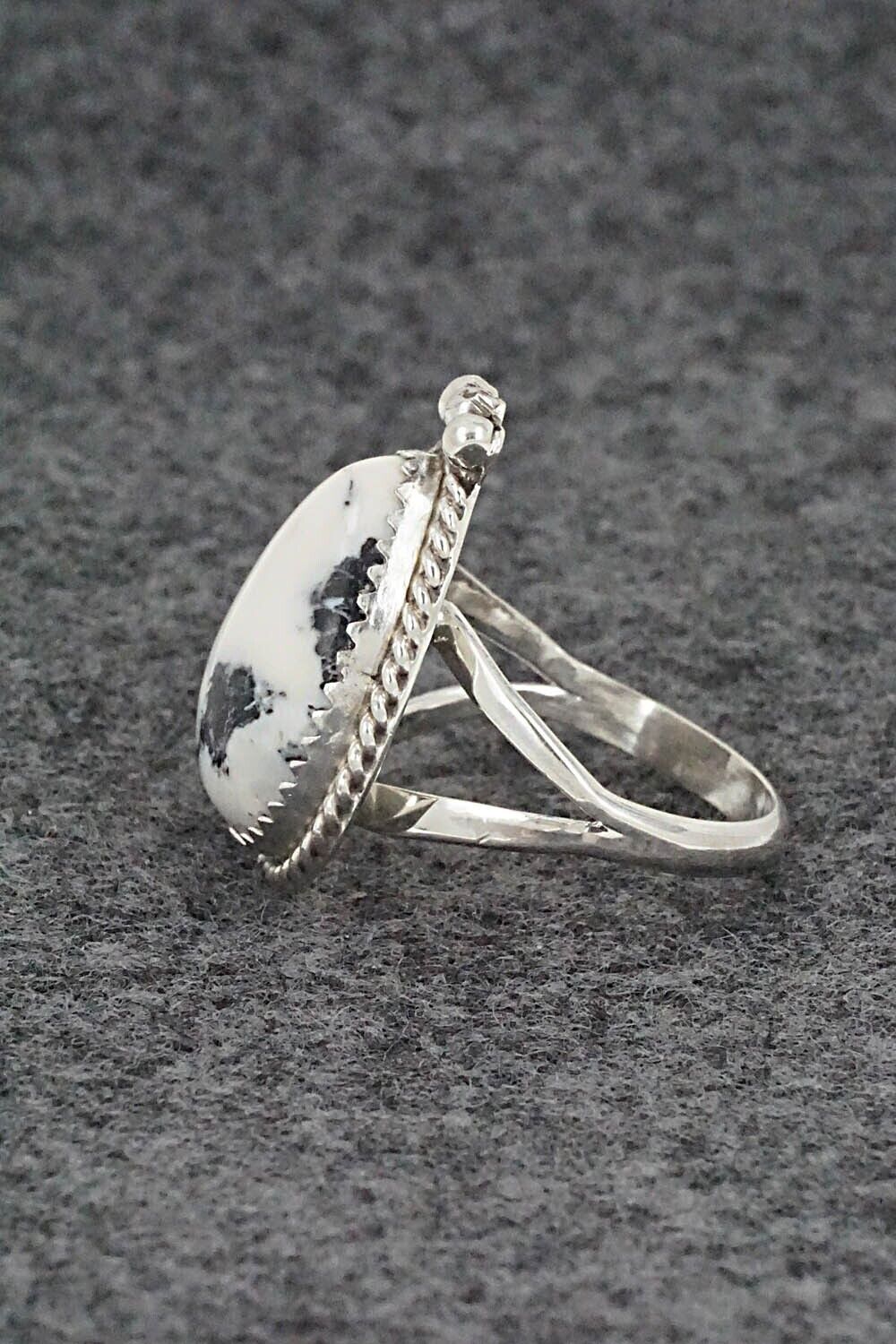 White Buffalo & Sterling Silver Ring - Robert Martinez - Size 6.5