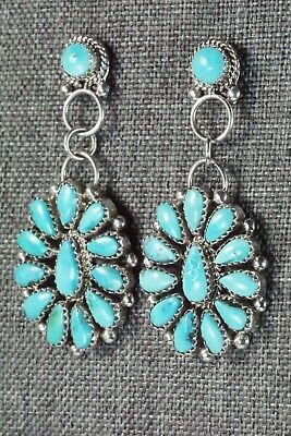 Turquoise & Sterling Silver Earrings - Eunise Wilson