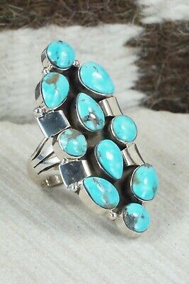 Turquoise & Sterling Silver Ring - Clarence Long - Size 6