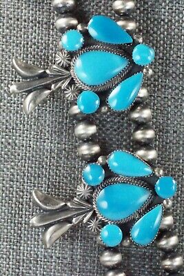 Turquoise & Sterling Silver Squash Blossom Set - Raymond Delgarito