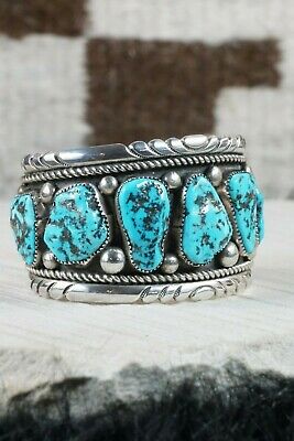 Zuni Turquoise and Sterling Silver Bracelet - Robert Leekya - High Lonesome Trading