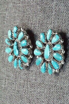Turquoise & Sterling Silver Earrings - Eunise Wilson