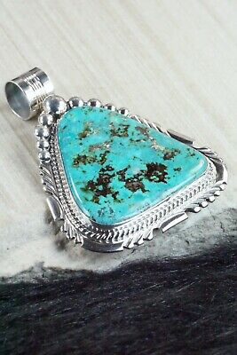 Turquoise and Sterling Silver Pendant - Alvin Joe