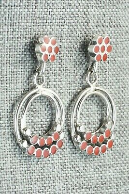 Coral & Sterling Silver Earrings - Michelle Peina