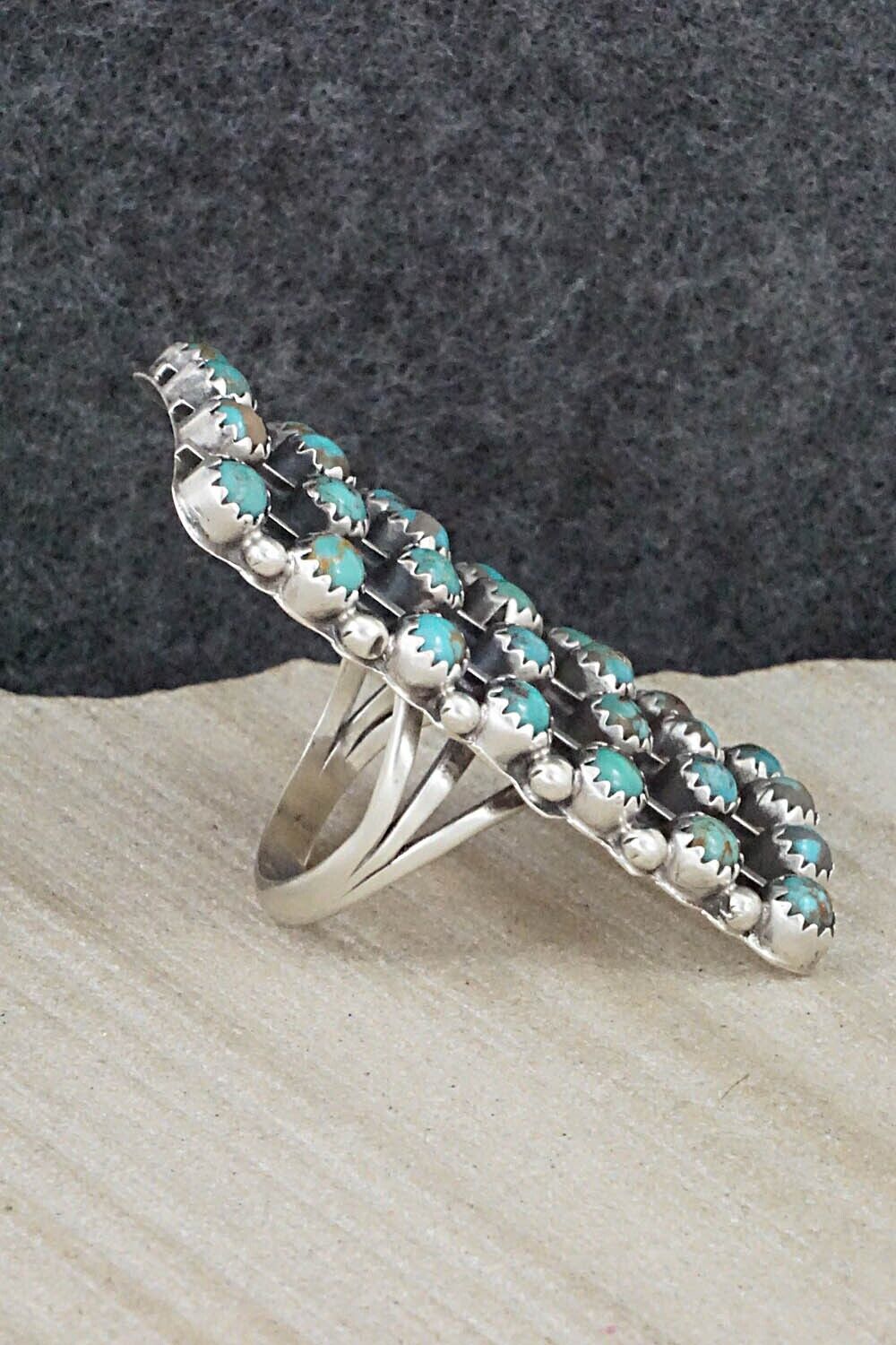 Turquoise & Sterling Silver Ring - Roberta Begay - Size 7.5