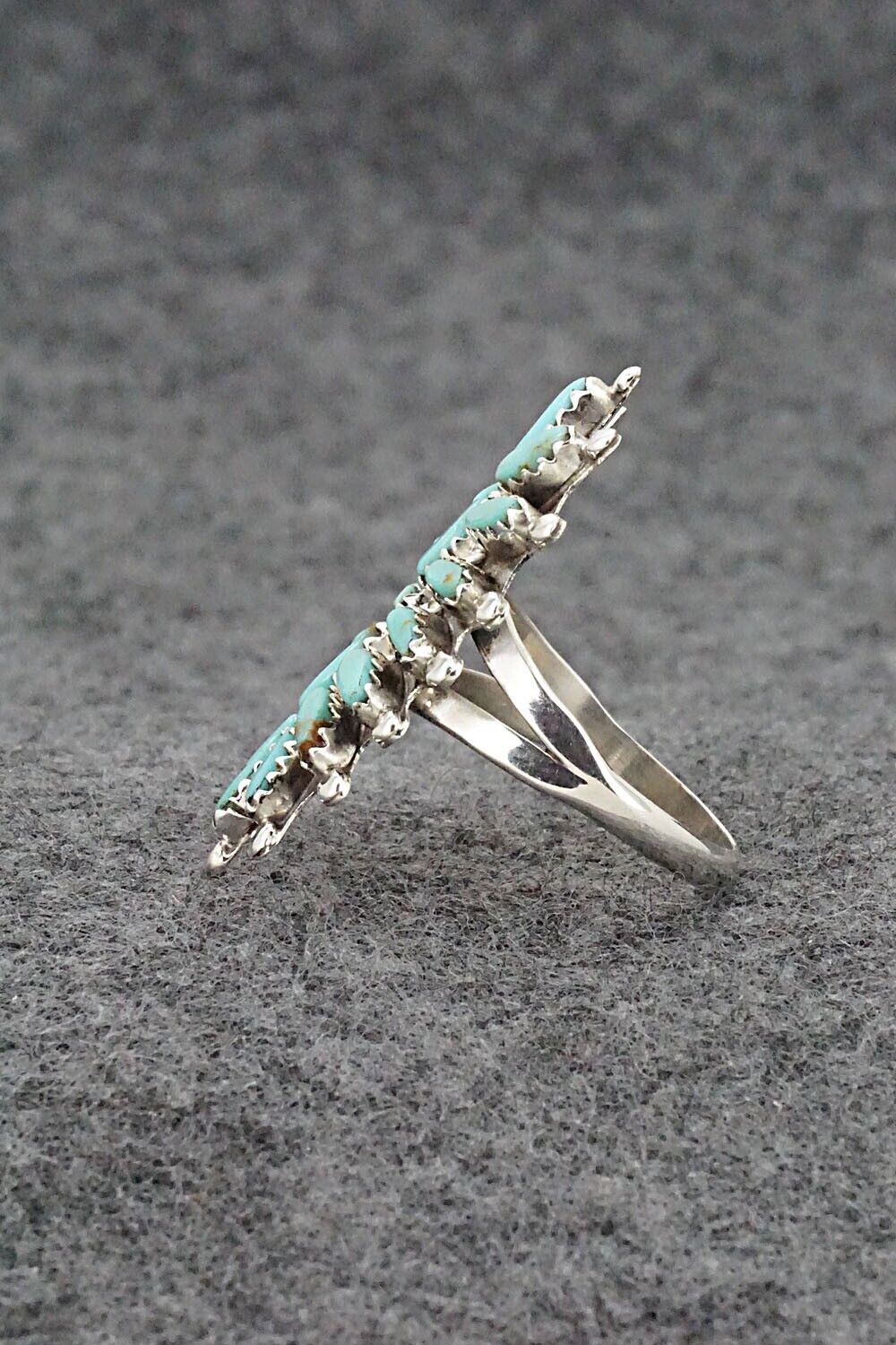 Turquoise & Sterling Silver Ring - Nathaniel Nez - Size 9