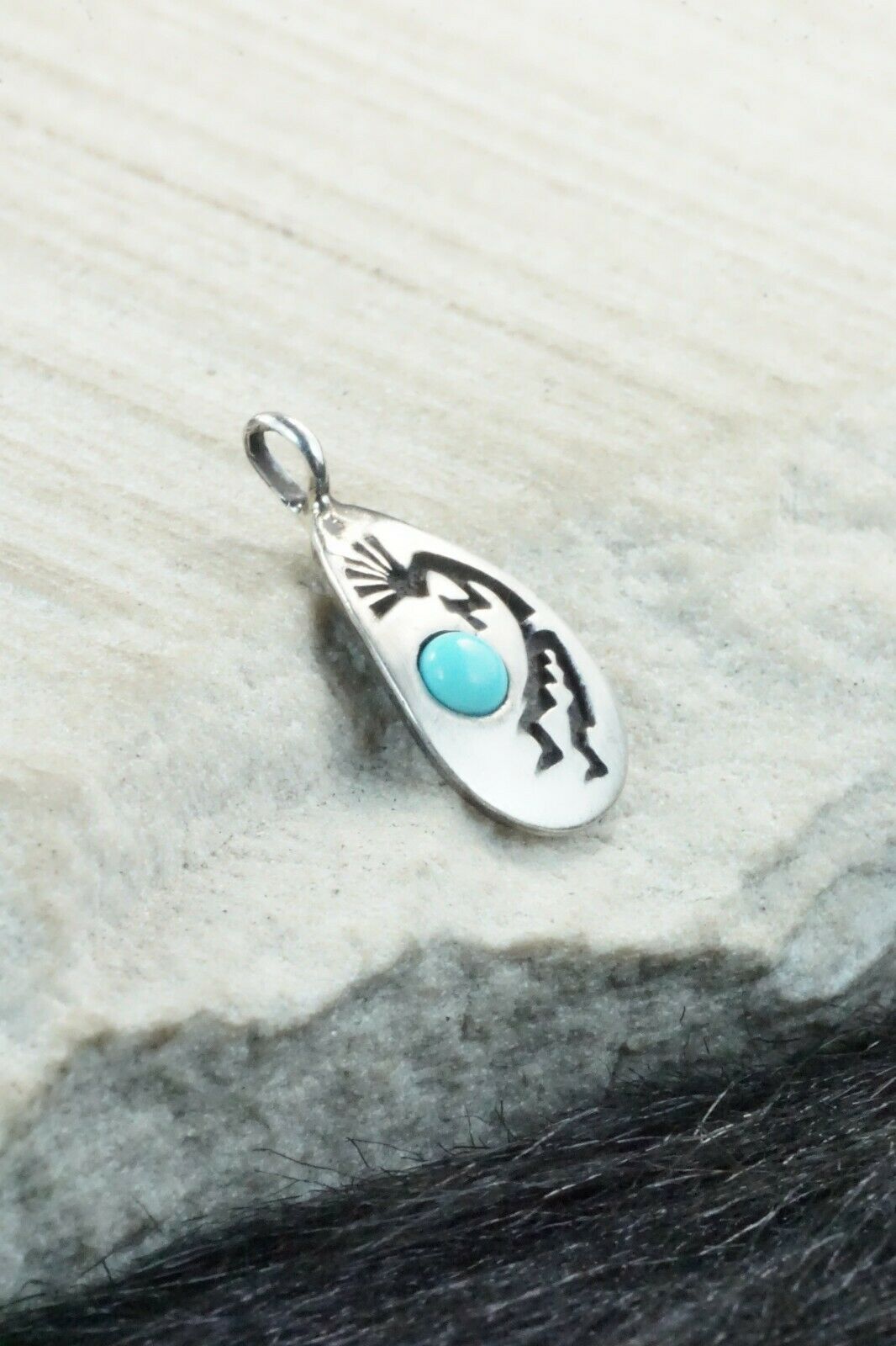 Turquoise and Sterling Silver Pendant - Genevieve Francisco