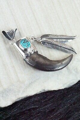Turquoise and Sterling Silver Pendant - Ernest Hawthorne