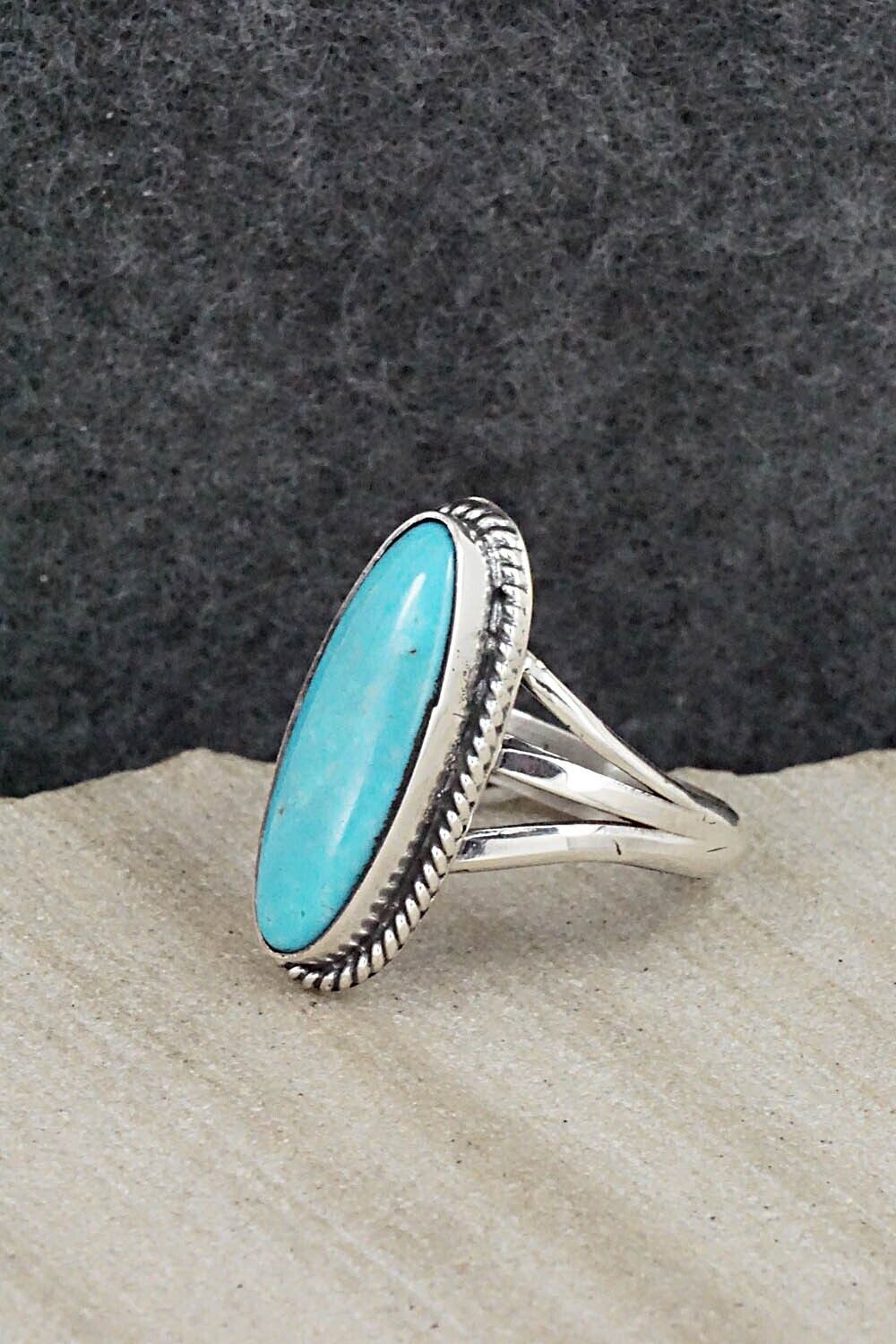 Turquoise & Sterling Silver Ring - Mark Barney - Size 6.5