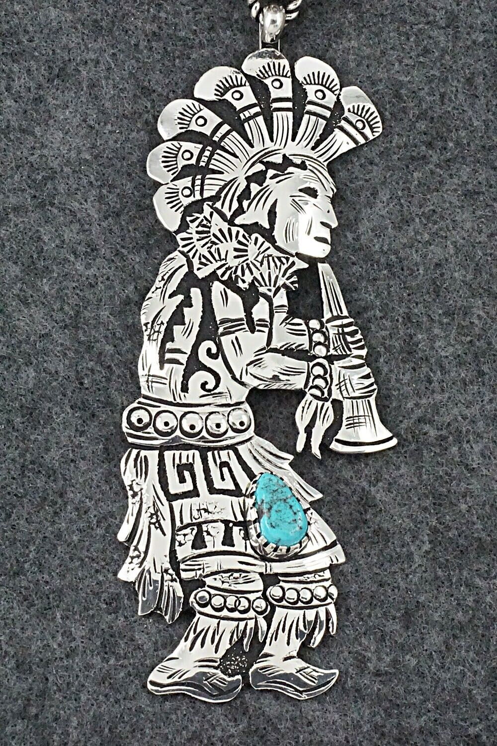 Turquoise & Sterling Silver Pendant - Richard Singer