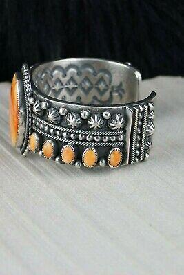 Navajo Spiny Oyster & Sterling Silver Bracelet - Myron Etsitty - High Lonesome Trading