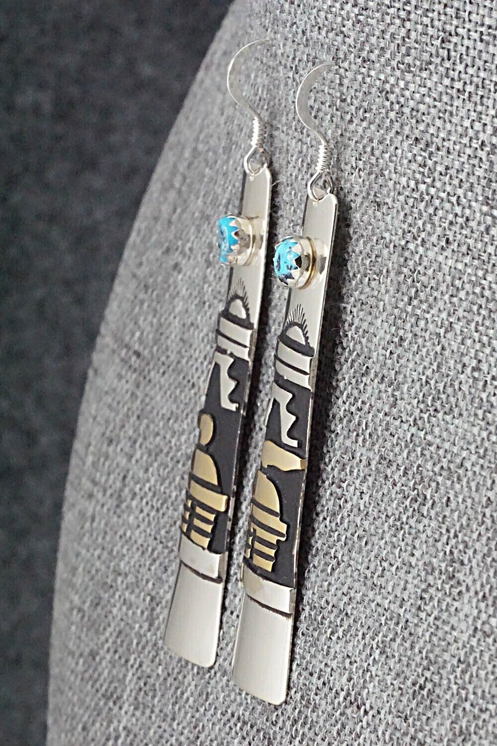 Turquoise & Sterling Silver Earrings - Rosita Singer