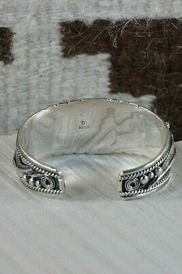 Navajo 5 Stone Onyx & Sterling Silver Bracelet - Davey Morgan - High Lonesome Trading