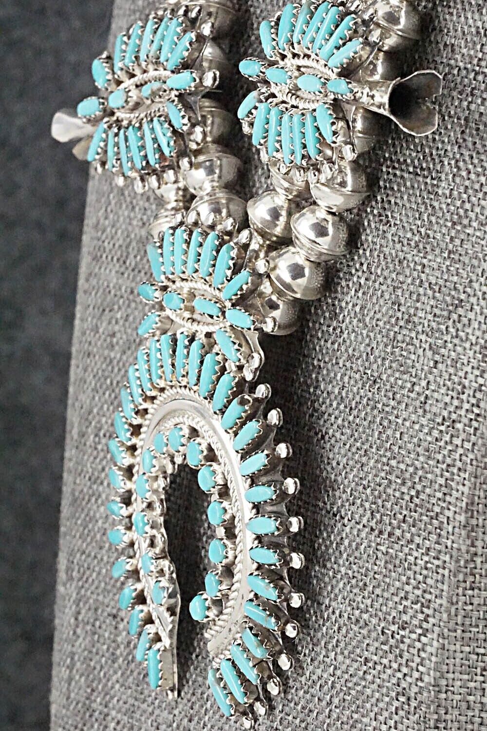 Turquoise & Sterling Silver Squash Blossom Set - Nathaniel Nez