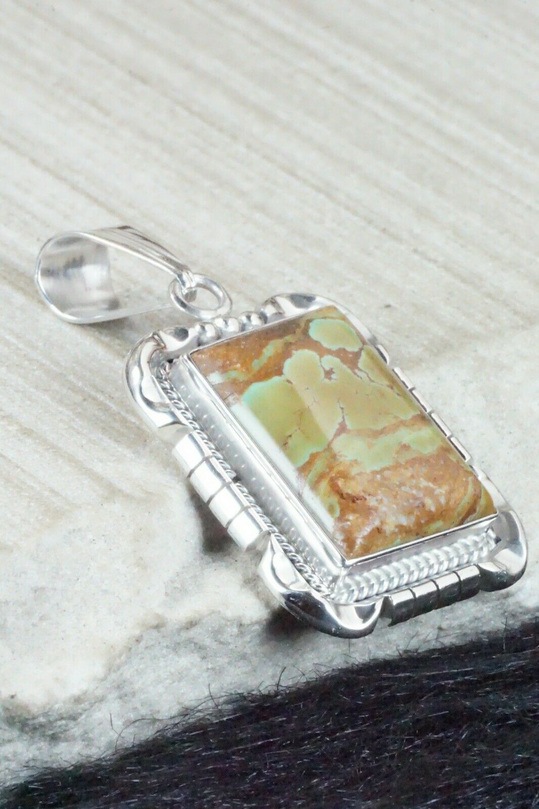 Turquoise & Sterling Silver Pendant - Samuel Yellowhair