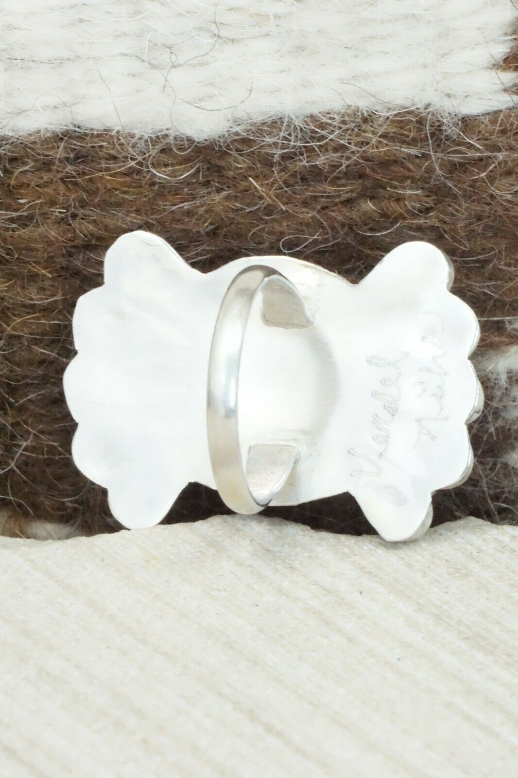 Multi Stone & Sterling Silver Inlay Ring - Verdell Niiha - Size 6.5