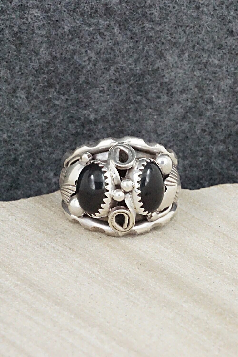 Onyx & Sterling Silver Ring - Max Calliditto - Size 9.75
