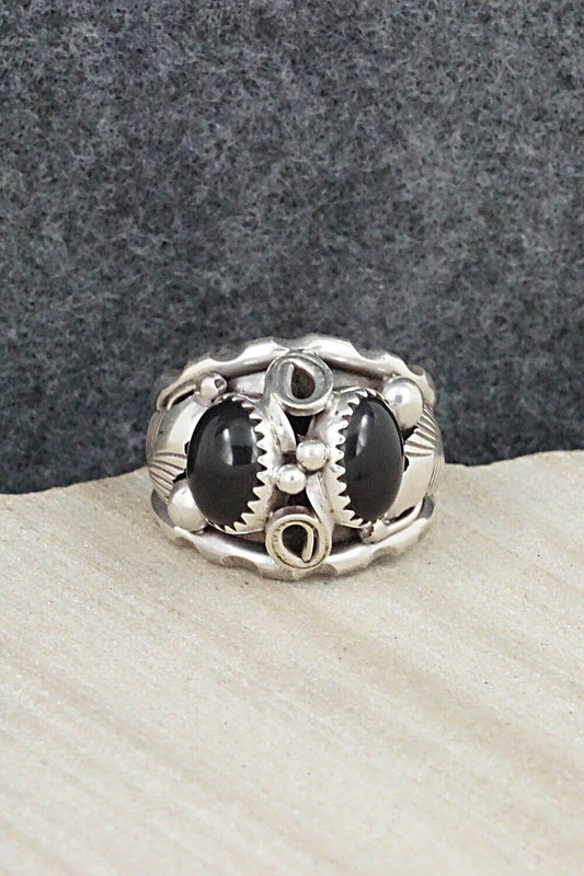 Onyx & Sterling Silver Ring - Max Calliditto - Size 9.75