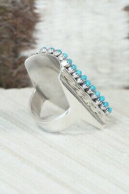 Turquoise & Sterling Silver Ring - Stephen Haloo - Size 7.5