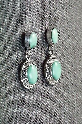 Navajo Turquoise and Sterling Silver Earrings - Verley Betone