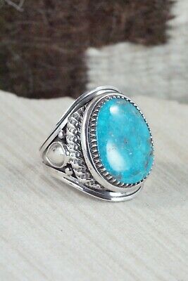 Turquoise & Sterling Silver Ring - Derrick Gordon - Size 11.75