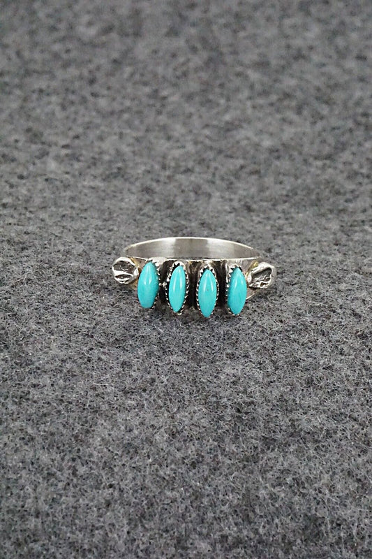 Turquoise & Sterling Silver Ring - Larry Delena - Size 6