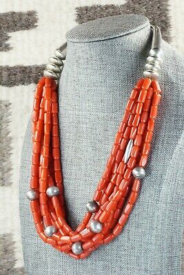 Coral & Sterling Silver Necklace - Isabelle John