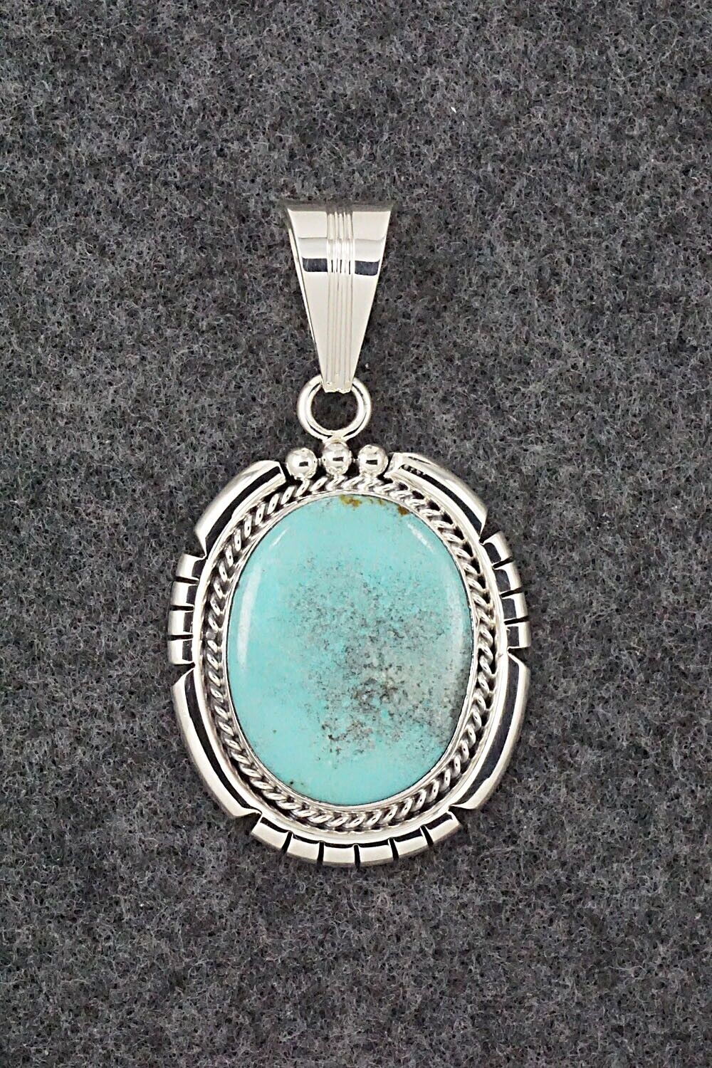 Turquoise & Sterling Silver Pendant - Samuel Yellowhair