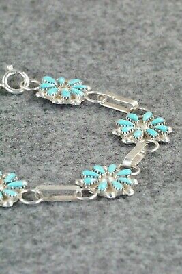 Turquoise & Sterling Silver Link Bracelet - David Leekity