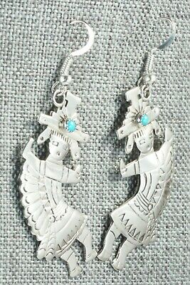 Turquoise & Sterling Silver Earrings - Bahe Tom
