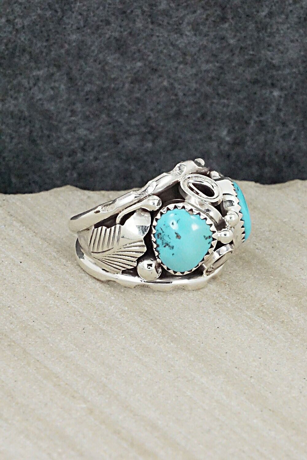 Turquoise & Sterling Silver Ring - Max Calladitto - Size 9.5