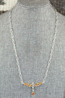 Amber & Sterling Silver Necklace - Loretta Smith