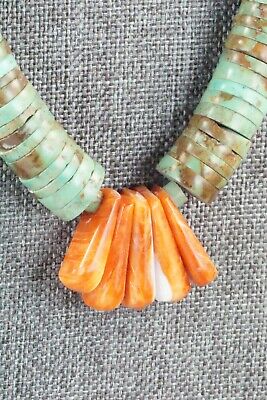 Turquoise & Spiny Oyster Necklace - Lupe Lovato