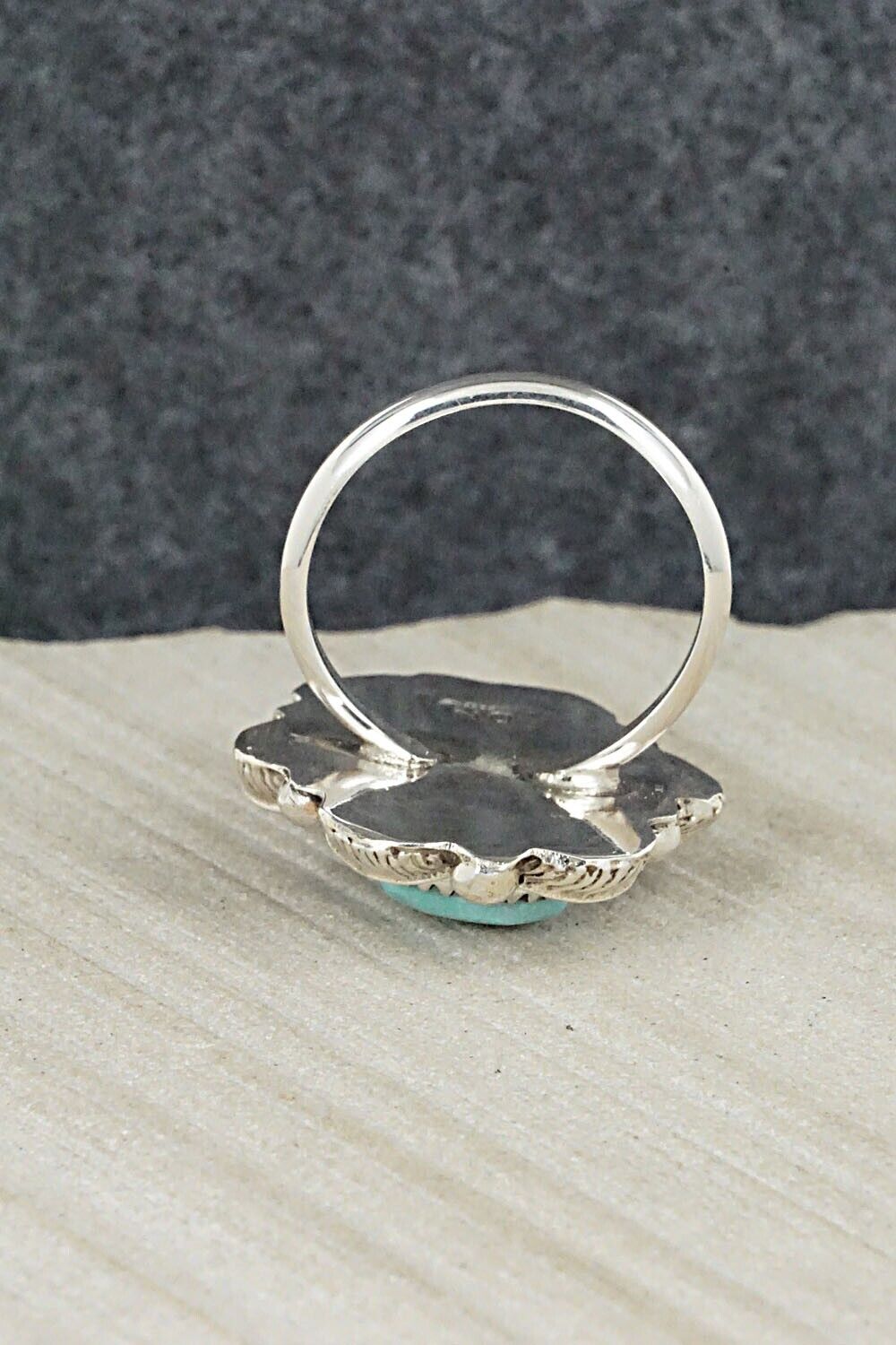 Turquoise & Sterling Silver Ring - Donavan Nez - Size 9.75