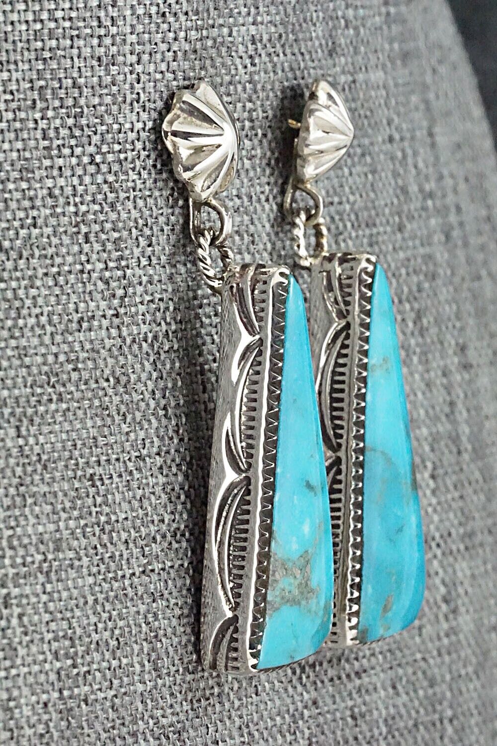 Turquoise & Sterling Silver Earrings - Gregg Yazzie