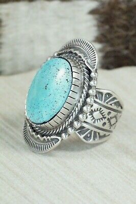 Turquoise & Sterling Silver Ring - Benny Ramon - Size 13