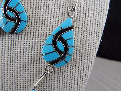 Zuni Sterling Silver & Turquoise Necklace & Earring Set - Amy Wesley - High Lonesome Trading