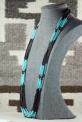 Turquoise, Coral and Jet Necklace - Esquipula Tenorio