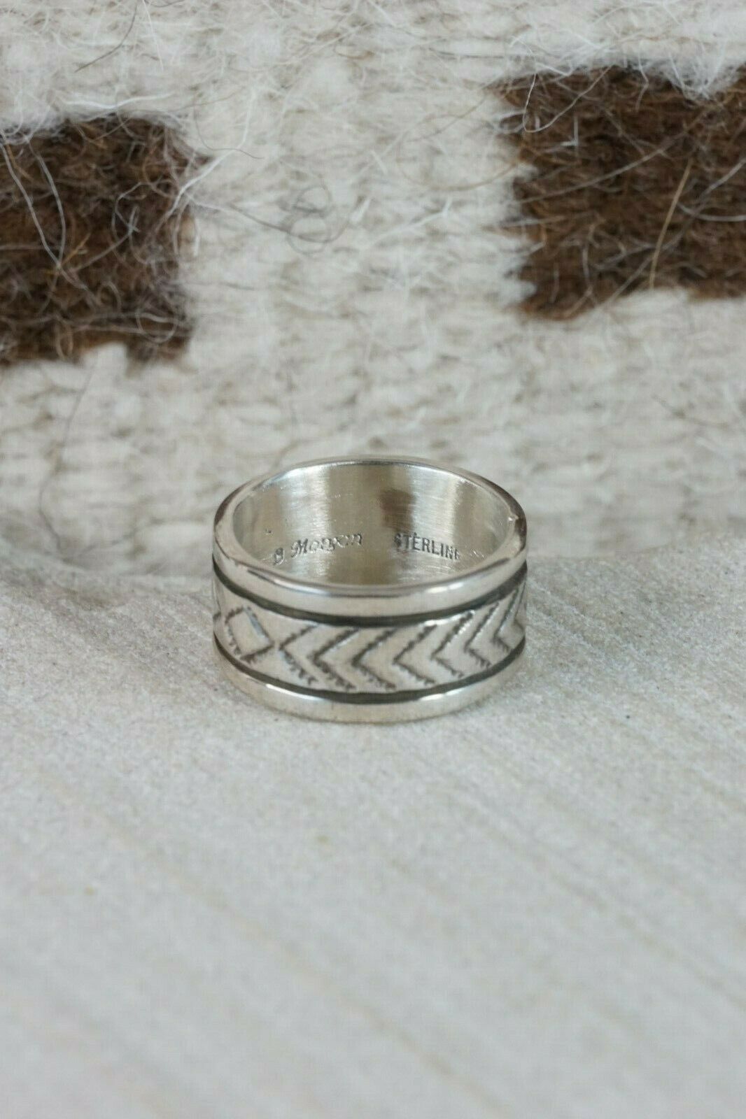 Navajo Sterling Silver Ring - Bruce Morgan - Size 7.5 - High Lonesome Trading