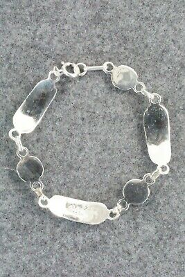 Coral, Turquoise & Sterling Silver Link Bracelet - Patty Edaakie