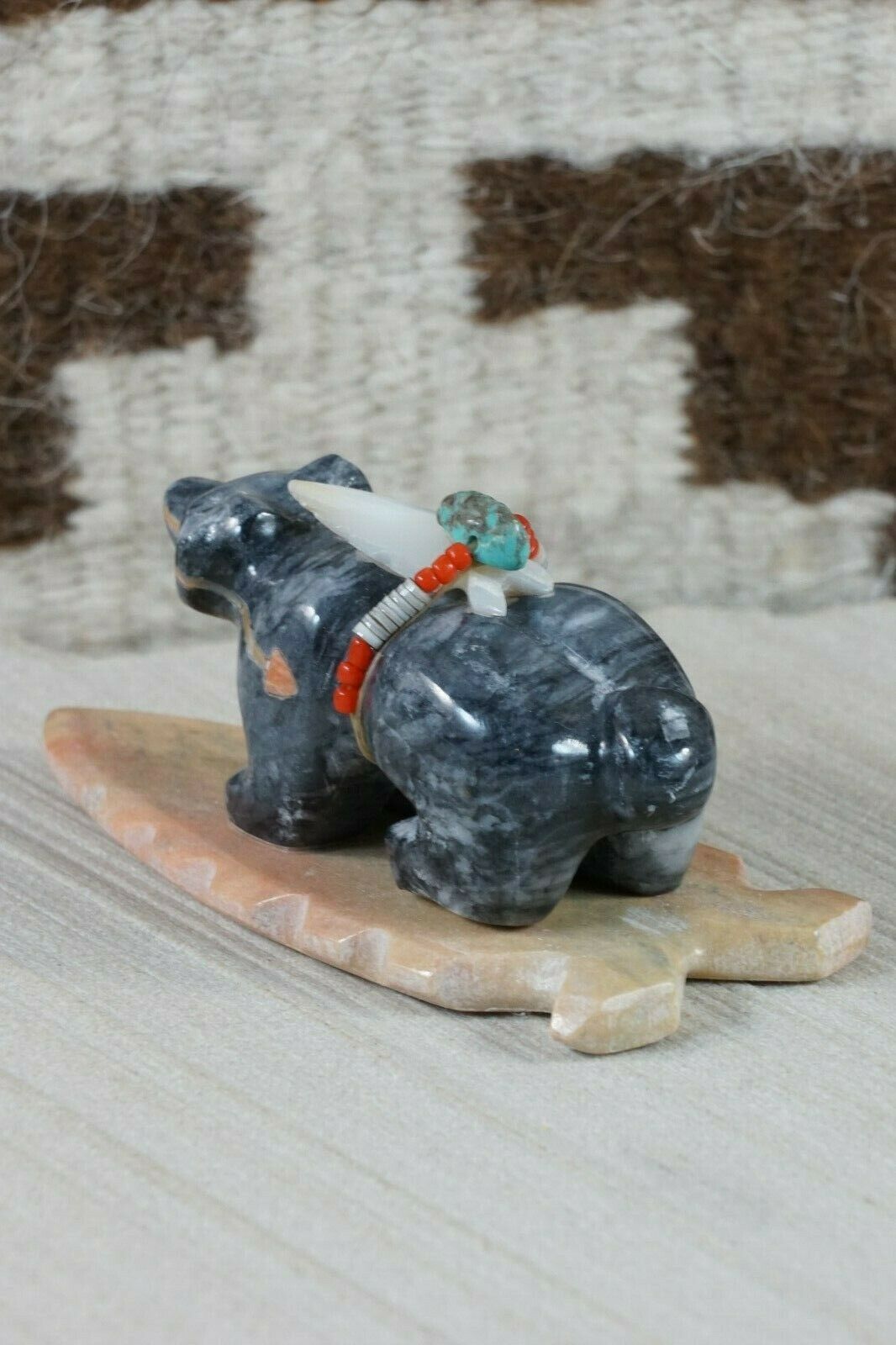 Bear Zuni Fetish Carving - Cameron Kallestewa - High Lonesome Trading