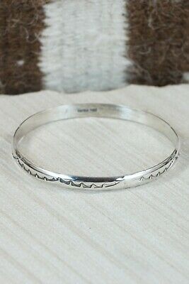Navajo Sterling Silver Bangle - Elaine Tahe