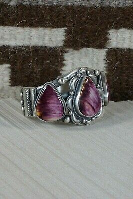 Navajo Spiny Oyster & Sterling Silver Bracelet - Tom Lewis - High Lonesome Trading