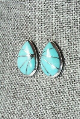 Turquoise & Sterling Silver Earrings - Evelyn Mahkee